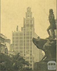 Manchester Unity Building from St Paul's Cathedral, Melbourne, 1933