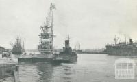 Floating crane, Port of Melbourne, 1947