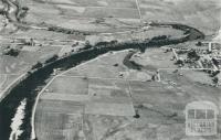 Aerial view of fertile Snowy River flats, 1955