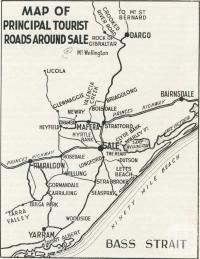 Map of principal tourist roads around Sale, 1938