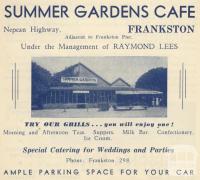 Summer Gardens Café, Frankston, 1949