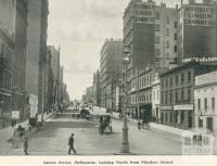 Queen Street, Melbourne, looking north from Flinders Street, 1900