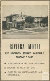 Riviera Motel, Mildura, 1969