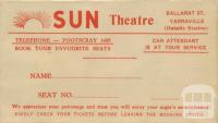 Sun Theatre Ticket, Ballarat Street, Yarraville
