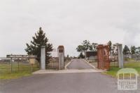 Cemetery, Hernes Oak (1930) with Yallourn Works gates, 2010