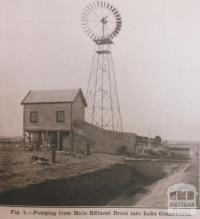 Pumping from main effluent drain into Lake Connewarre, 1913