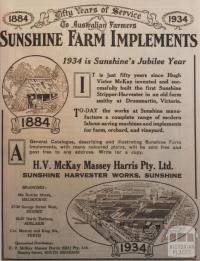 Sunshine Farm Implements, 1934