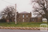 Masonic temple and sandbags along Buckenall Street, Carisbrook, 2010