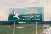 Roadside sign to Genoa Shire, 1980