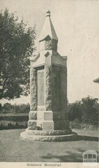 Soldiers' memorial, Malvern, 1922