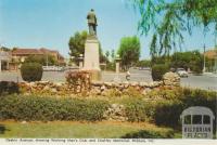 Deakin Avenue, showing Working Man's Club and Chaffey Memorial, Mildura, 1964