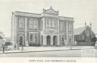 Town Hall and Methodist Church, Stawell, c1925