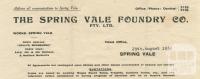 The Spring Vale Foundry -  Letterhead, 1932