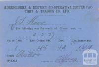 Korumburra and District Co-operative Butter Factory Notice, 1937