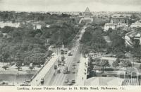 Looking Across Princes Bridge to St Kilda Road, Melbourne, 1942