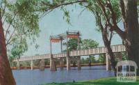 Railway and traffic bridge, Robinvale, 1966