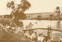 Swimming hole in Kororoit Creek, Sunshine, c1930