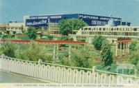 View showing the pergola, offices and portion of the factory, Fletcher Jones, Pleasant Hill, Warrnambool