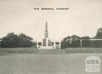 War Memorial, Parkdale, 1955