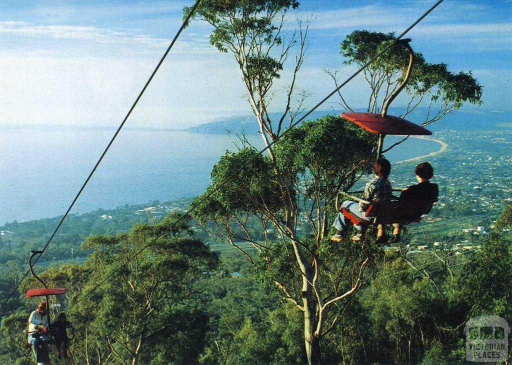 The Chairlift at Arthur's Seat the highest point on the Mornington Peninsula, co