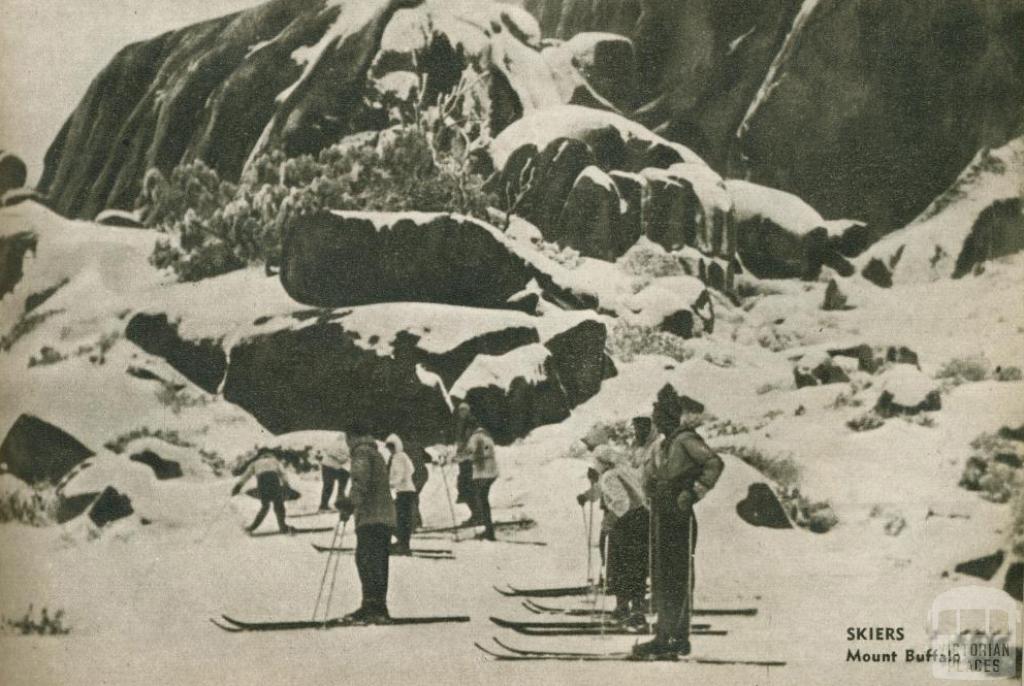 Skiers, Mount Buffalo, 1954