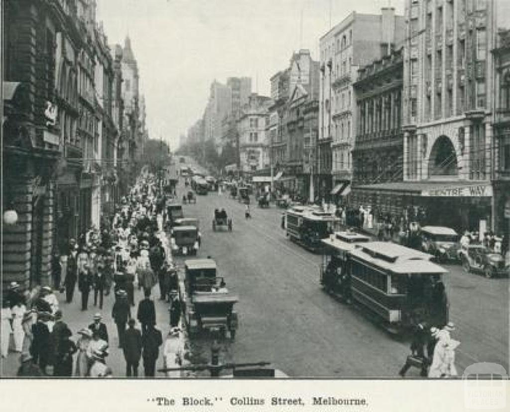 The block, Collins Street Melbourne, 1918