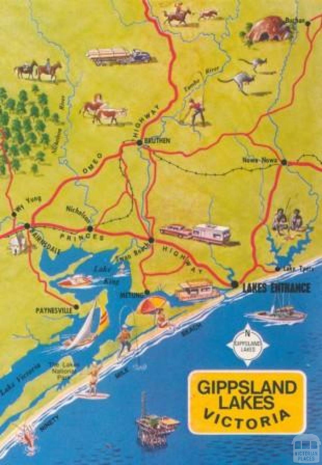 Map of Gippsland Lakes