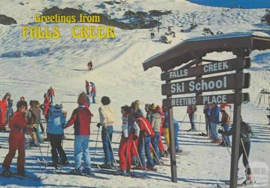 Ski School with Village T-Bar in the background, Falls Creek