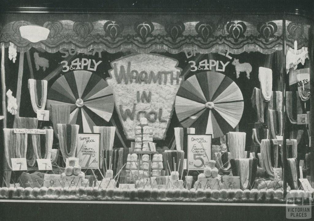 Coles, window dressing competition, Brunswick, 1934