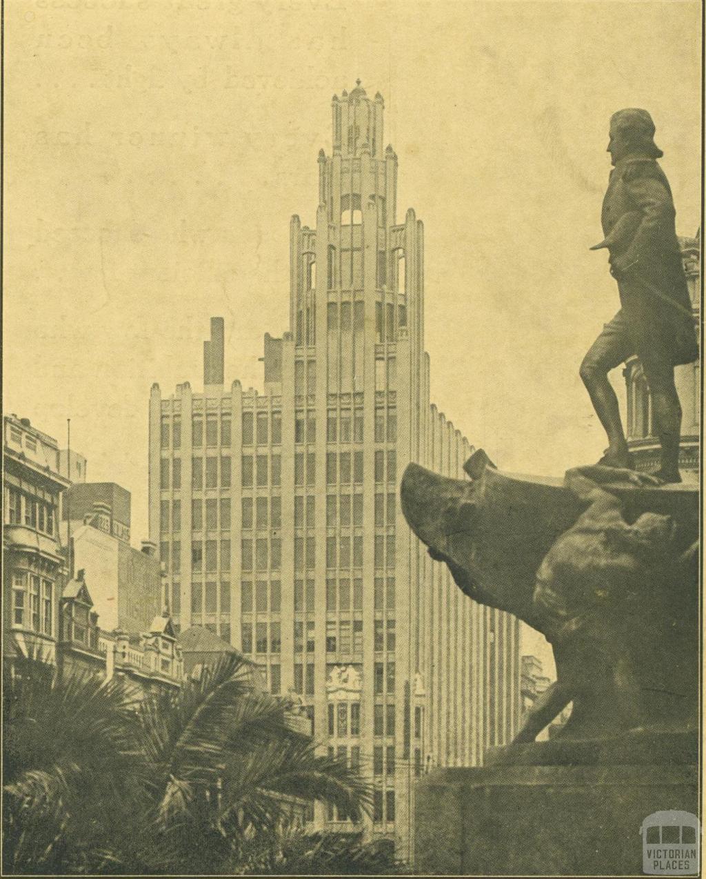 Manchester Unity Building from St Paul's Cathedral, Melbourne, 1933