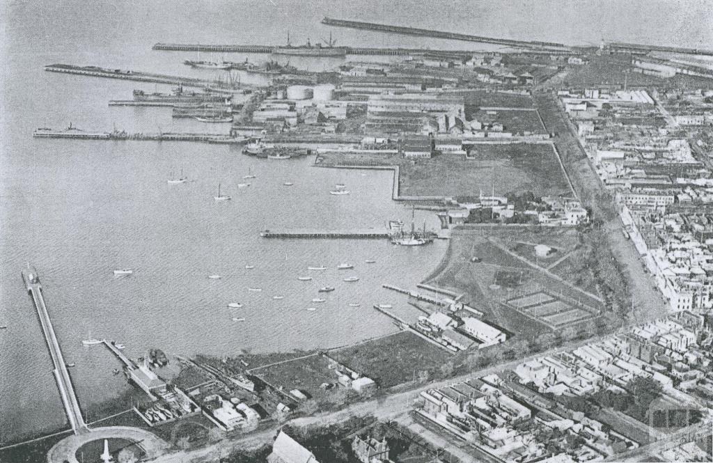 Aeroplane View of Piers and Foreshore, Williamstown, 1934