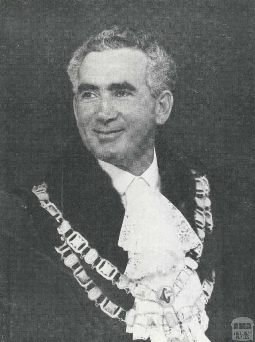 Portrait of first foreign born mayor, Salvatore Gandolfo, Coburg, 1969