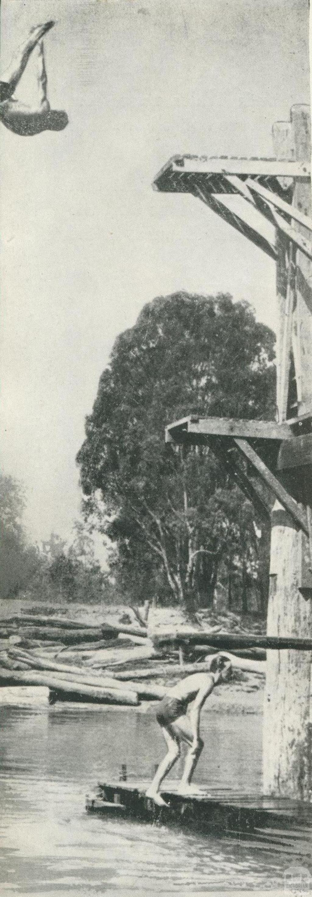 Central swimming area, Echuca, 1950