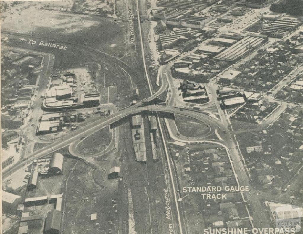 An aerial view of Sunshine Overpass, 1962
