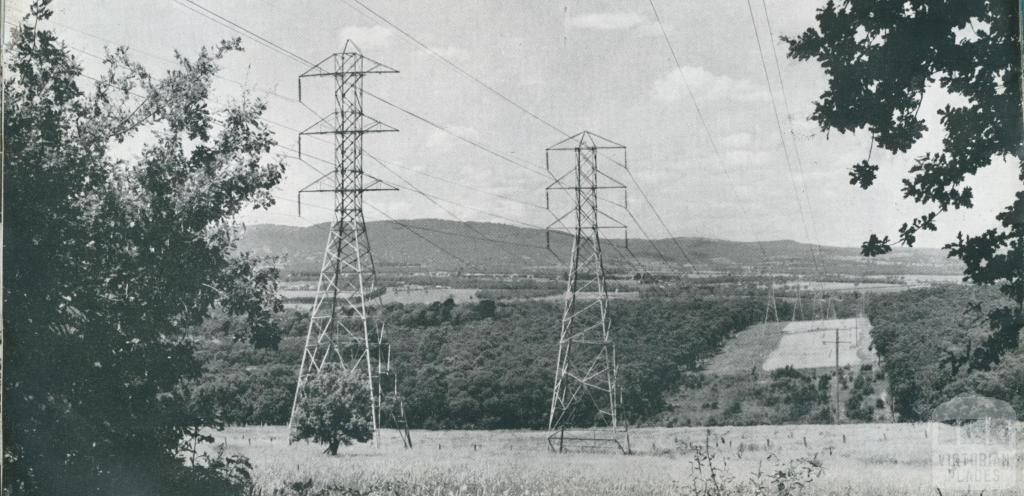 Yallourn-Melbourne electricity transmission lines, 1954