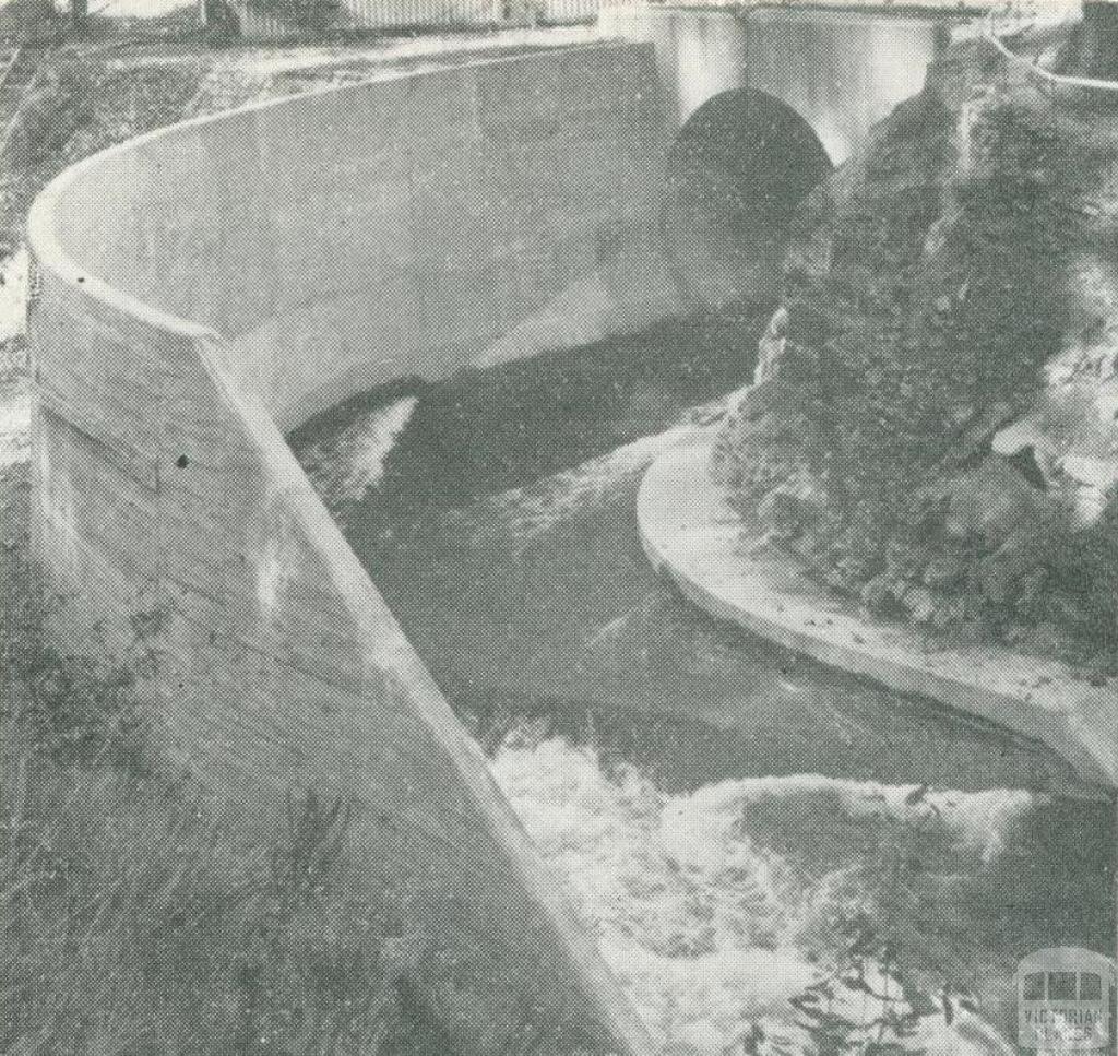 Diversion tunnel during the construction of the dam, Upper Yarra Dam, 1954