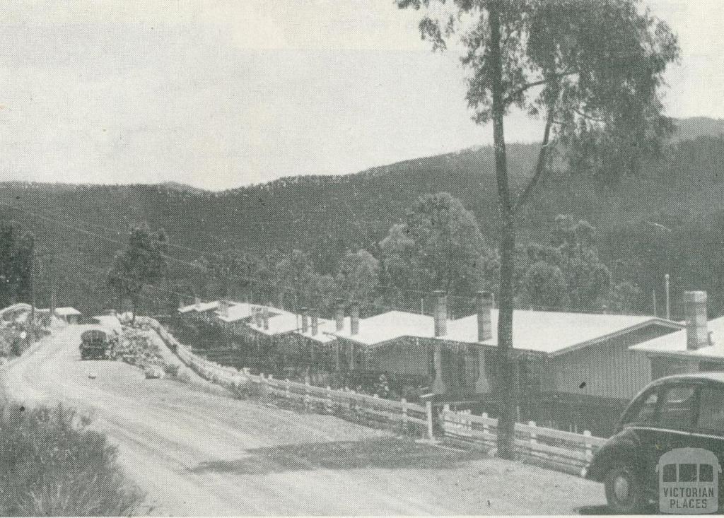 Houses erected for workers employed at the dam, Upper Yarra Dam, 1954