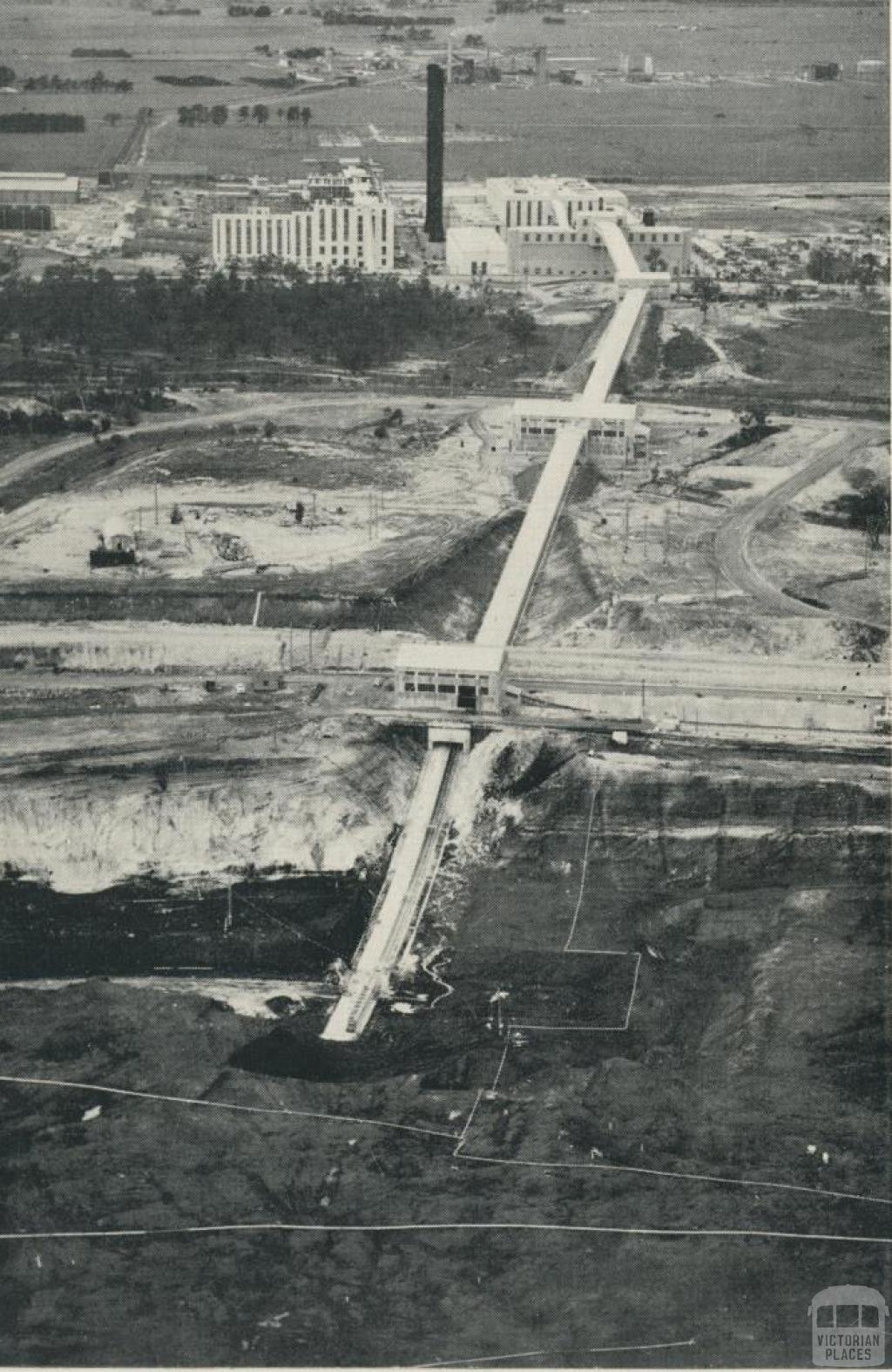 Coal conveyor system from the Morwell open cut, 1959