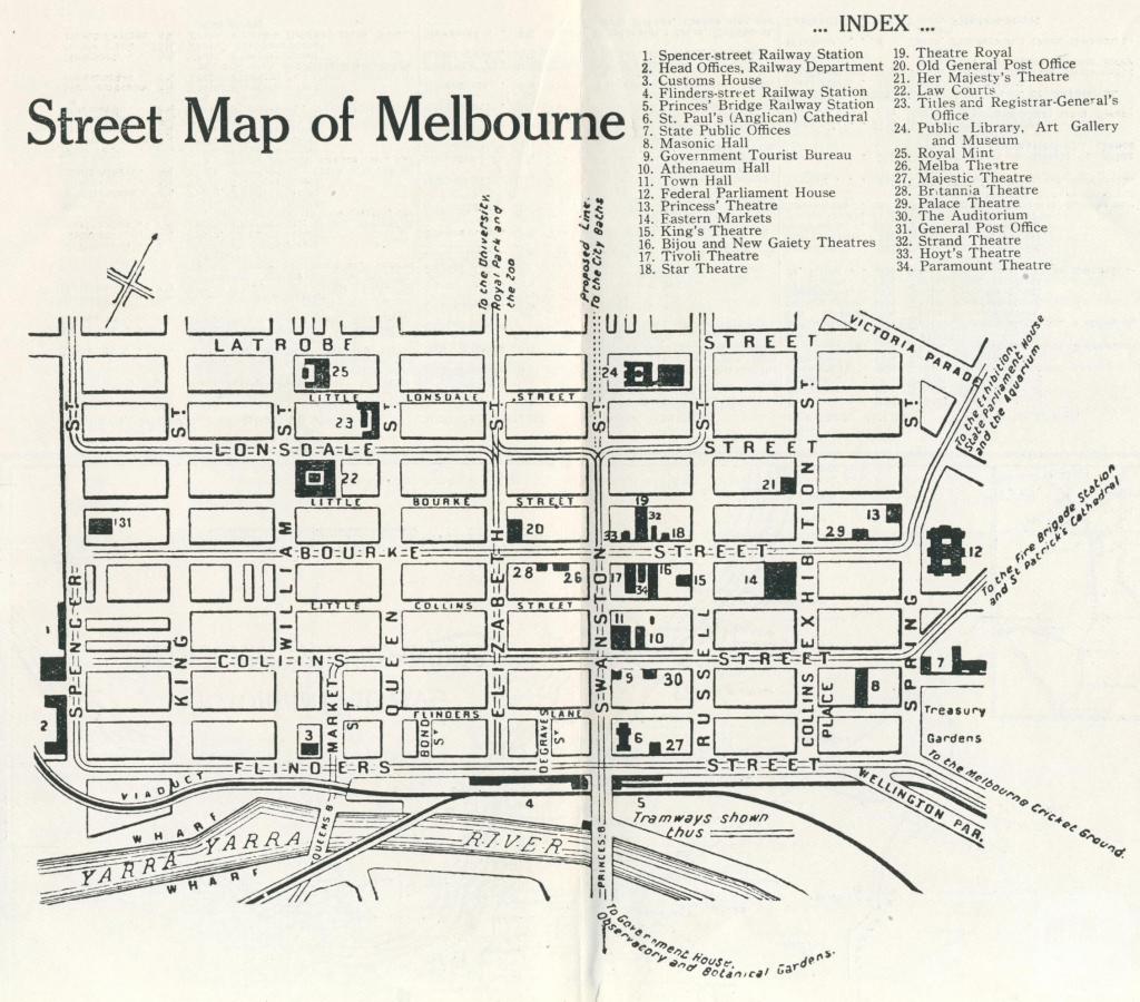 Street Map of Melbourne, 1924