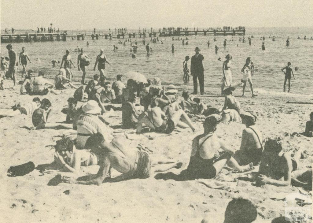 Beach Scene, St Kilda, c1937