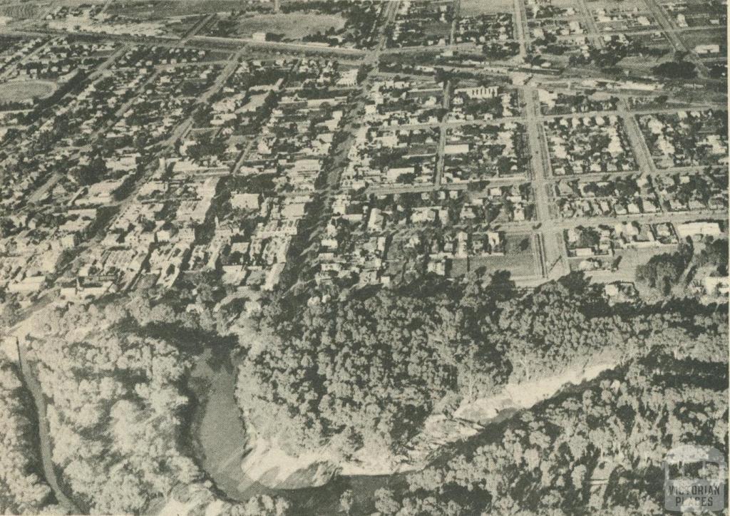 Aerial view of Shepparton, c1937