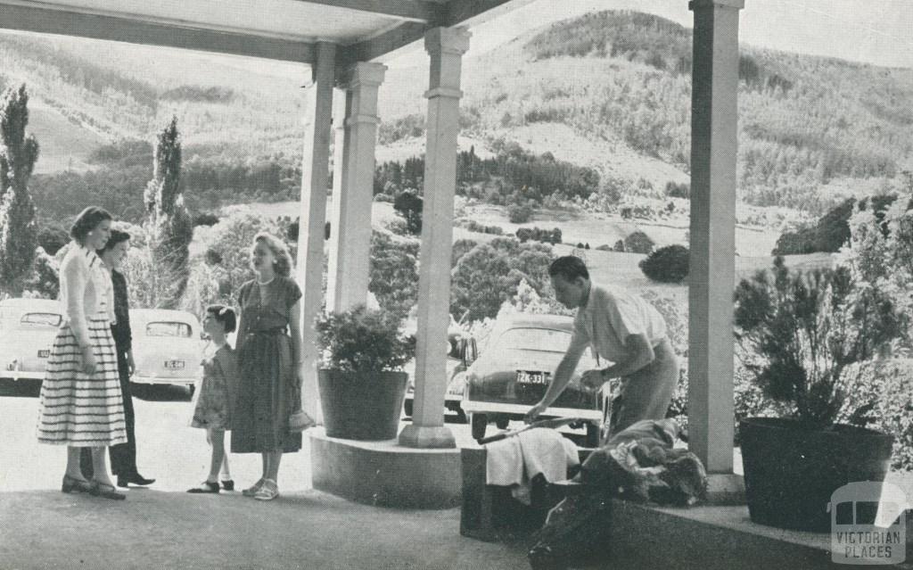 Main entrance to The Chalet, Warburton, 1955