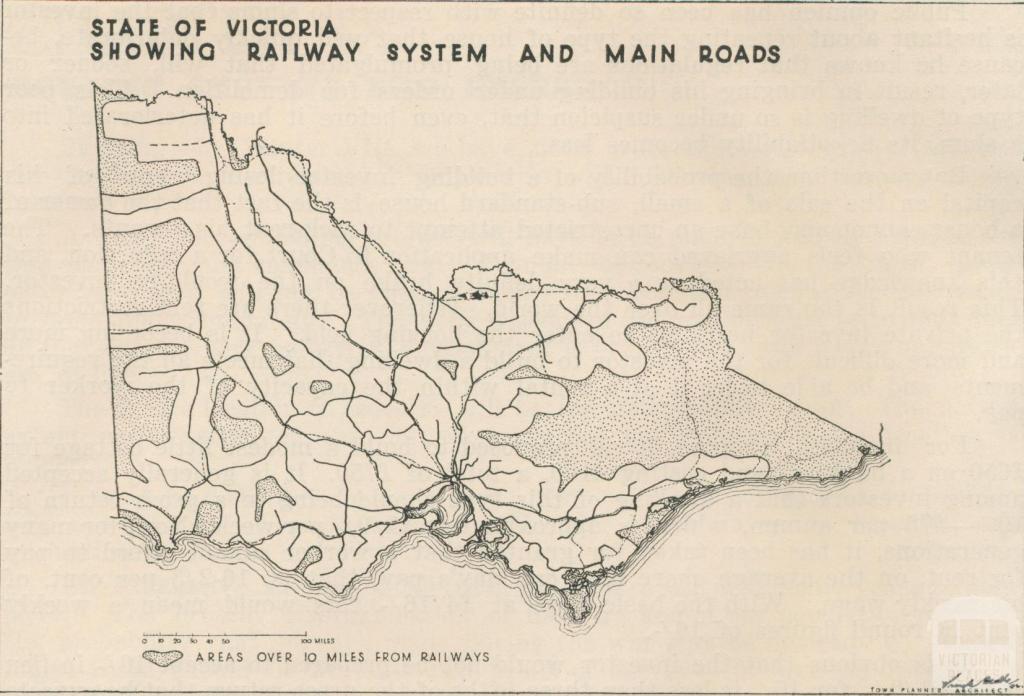 Victorian Railway System and Main Roads, 1944