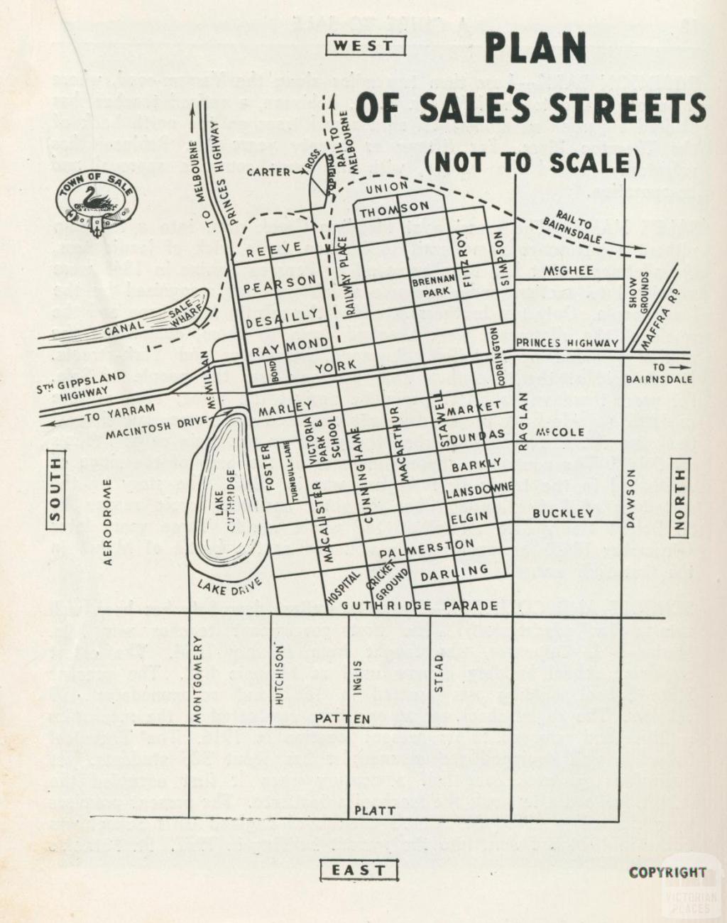 Plan of Sale's streets, 1938