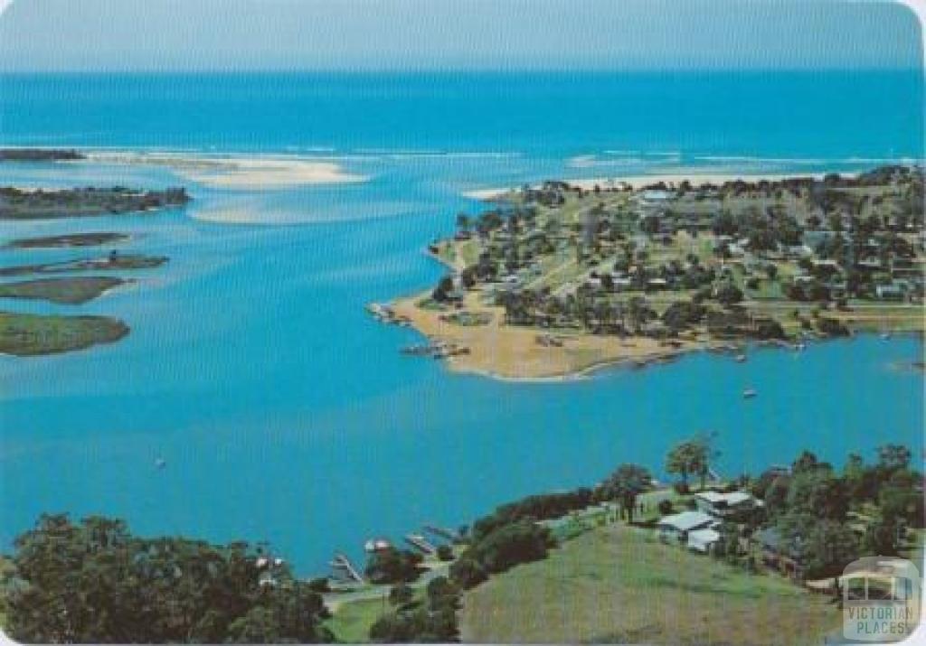 Aerial view of township looking towards the entrance, Mallacoota