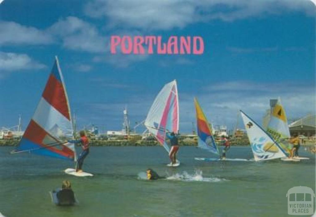Sailboarding at Portland Town Beach