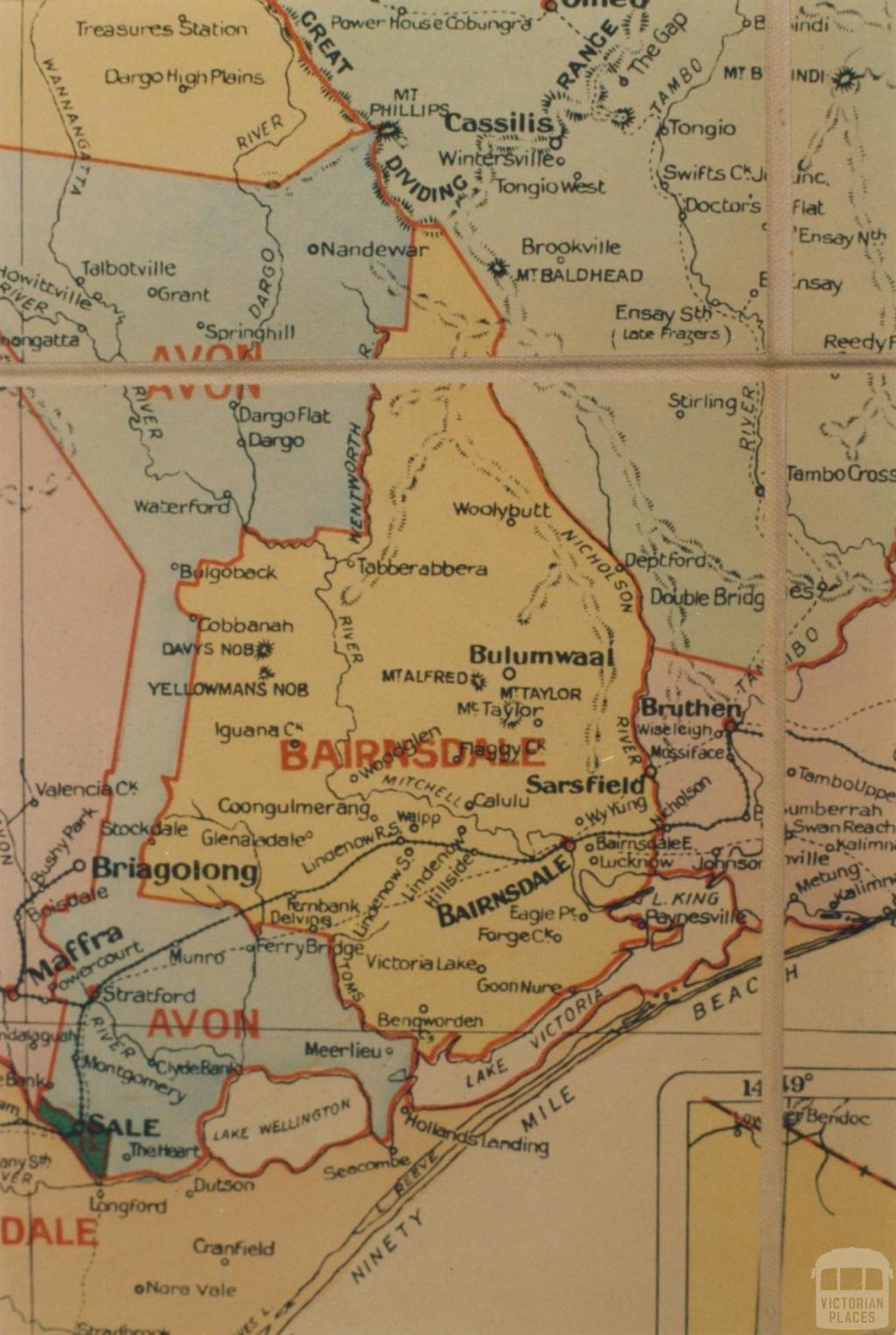 Bairnsdale shire map, 1924