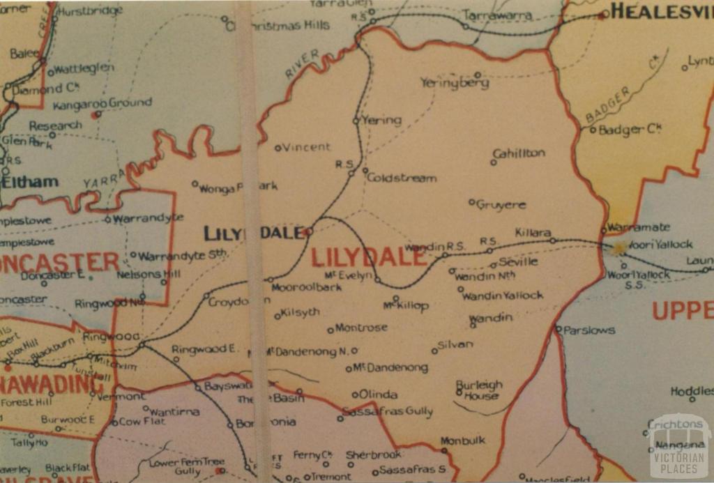 Lillydale shire map, 1924