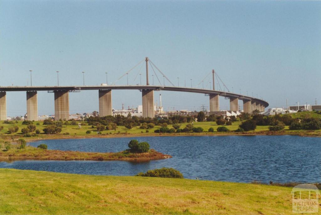 Newport Power Station and West Gate Bridge from Westgate Park, 2000