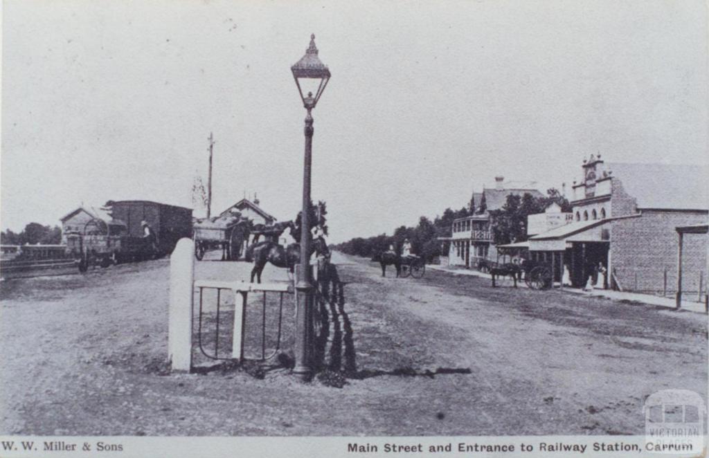 Main Street and Entrance to Railway Station, Carrum, 1907